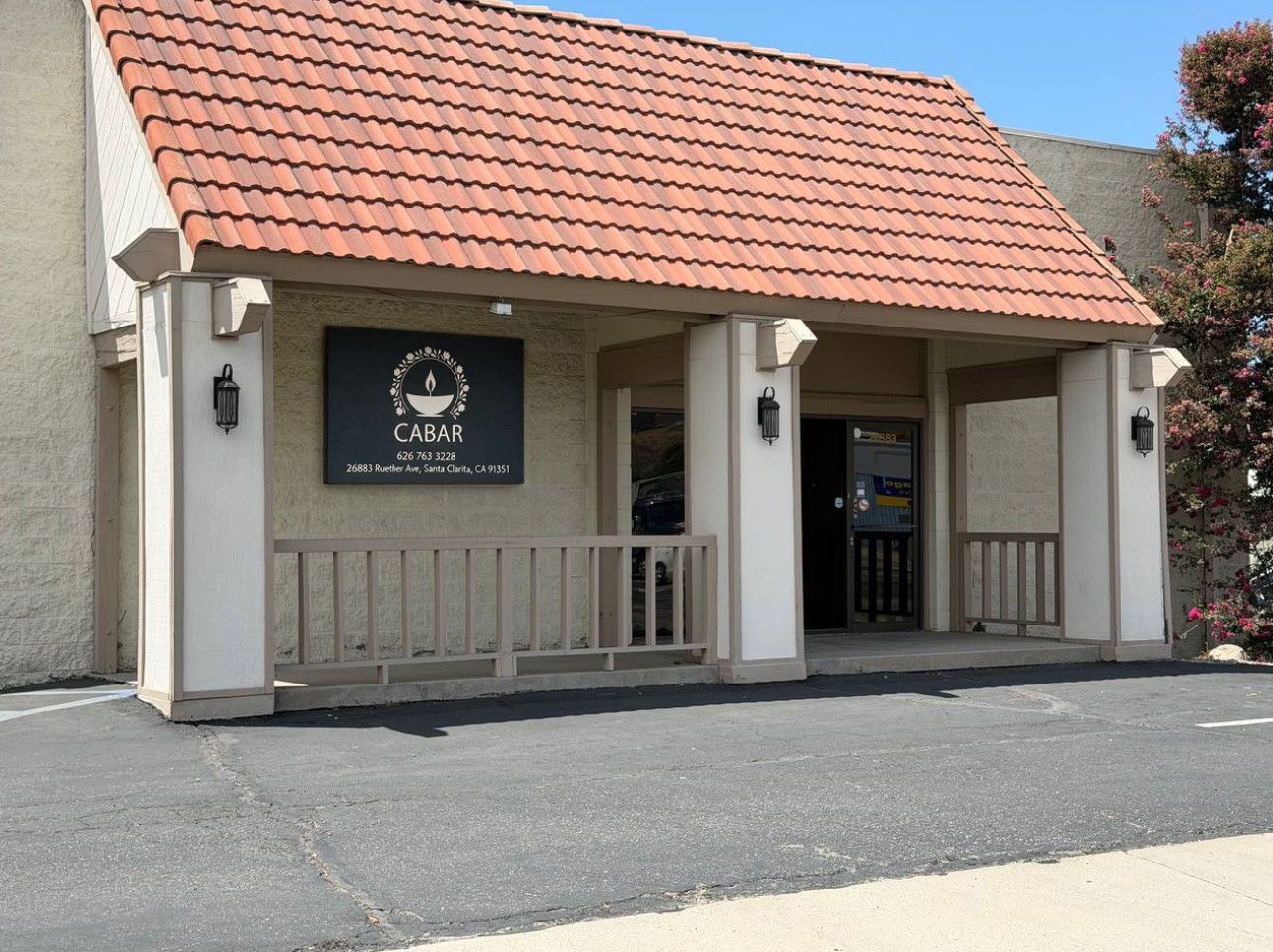 Exterior entrance to Cabar Funeral and Cremation Services on Ruether Avenue
